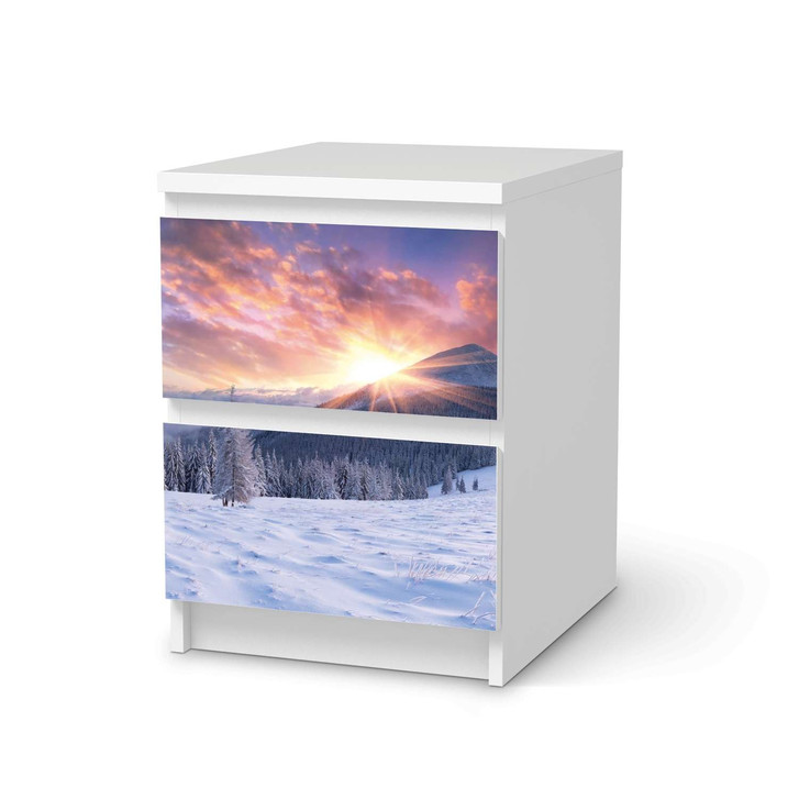 Möbelfolie IKEA Malm Kommode 2 Schubladen - Zauberhafte Winterlandschaft - CR116271