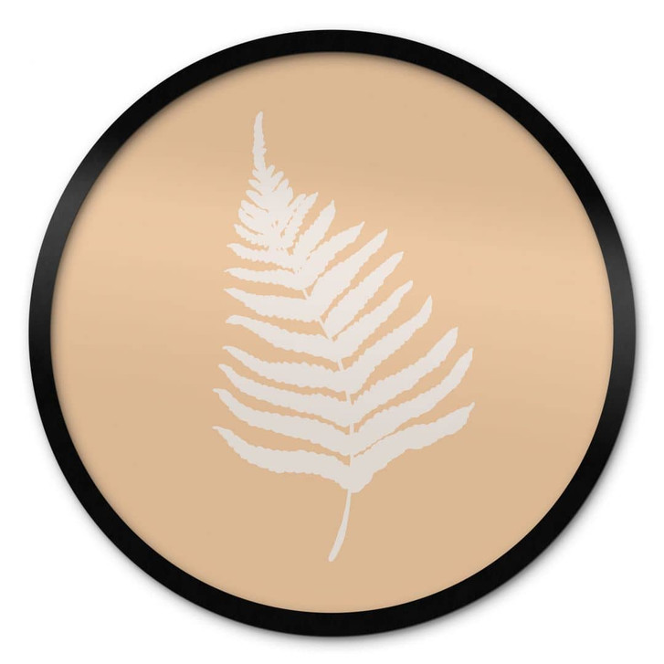 Poster Farnblatt Silhouette - 1X Studio - Rund - WA407283