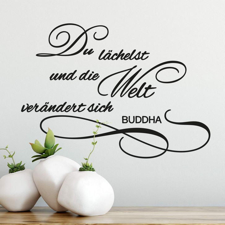 Wandtattoo Du lächelst und die Welt verändert sich - WA260157