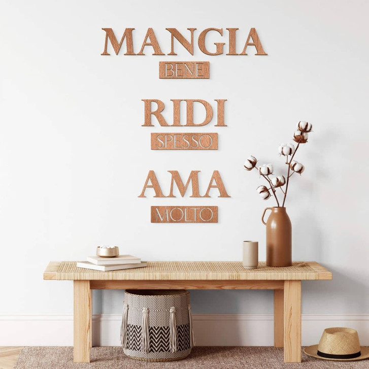 Holzdeko Mahagoni - Mangia bene, Ridi spesso, Ama molto - WA321279