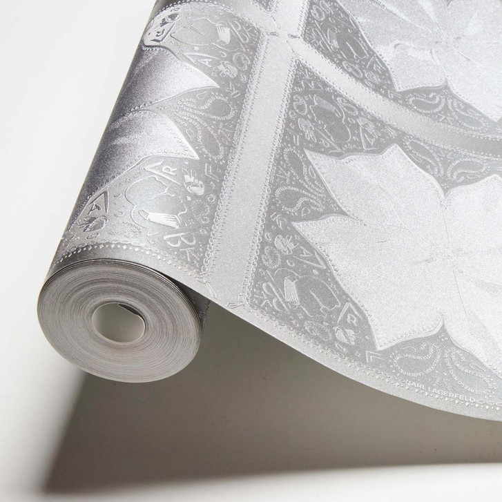Karl Lagerfeld Wallpaper Vliestapete Kaleidoscope grau, metallic - WA306613