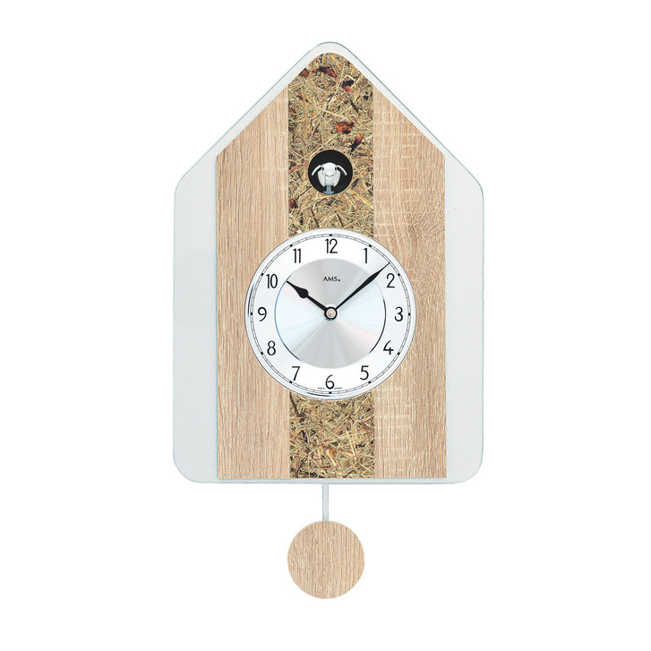 Kuckucksuhr Wanduhr Holzgehäuse, Sonoma/Almheu-Auflage - UG100550