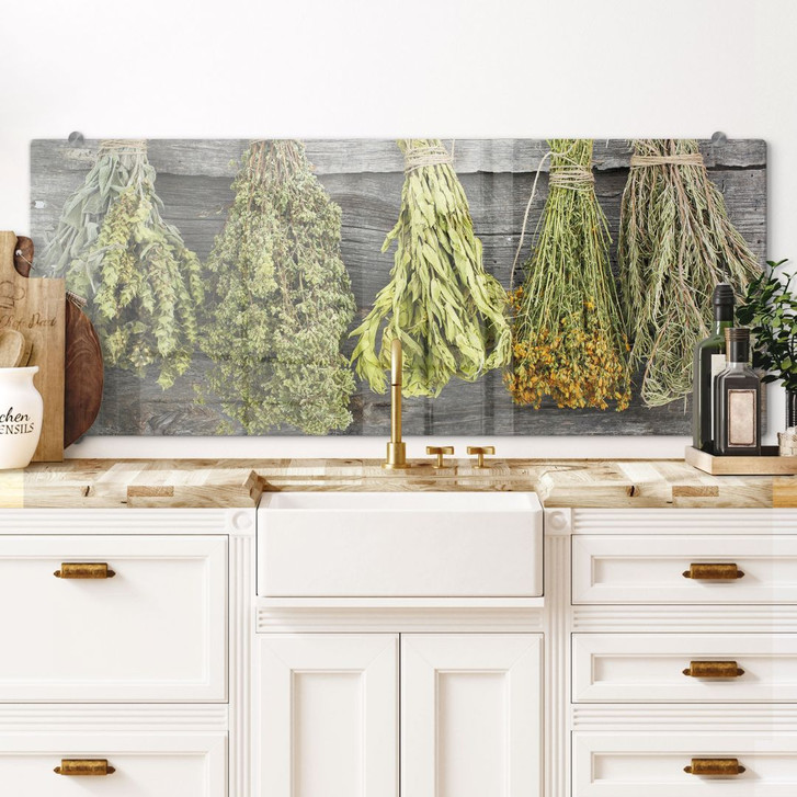 Spritzschutz Getrocknete Kräuter - Panorama - WA134865