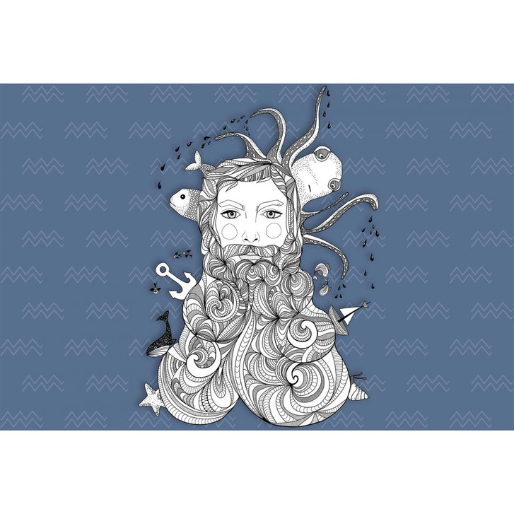 Livingwalls Fototapete ARTist Aquarius blau, schwarz, weiss - WA310810