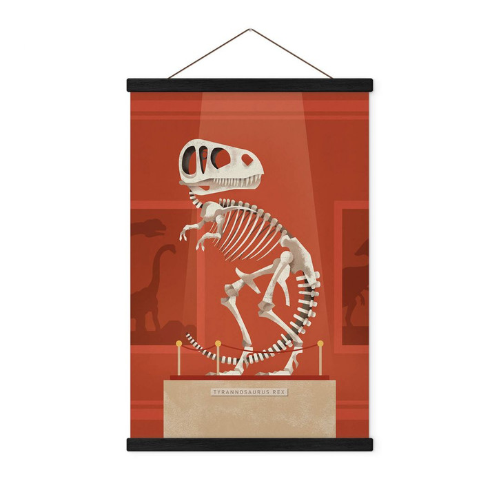 Stoffbild Kinderzimmer - T-Rex Skelett - Braun - WA411386