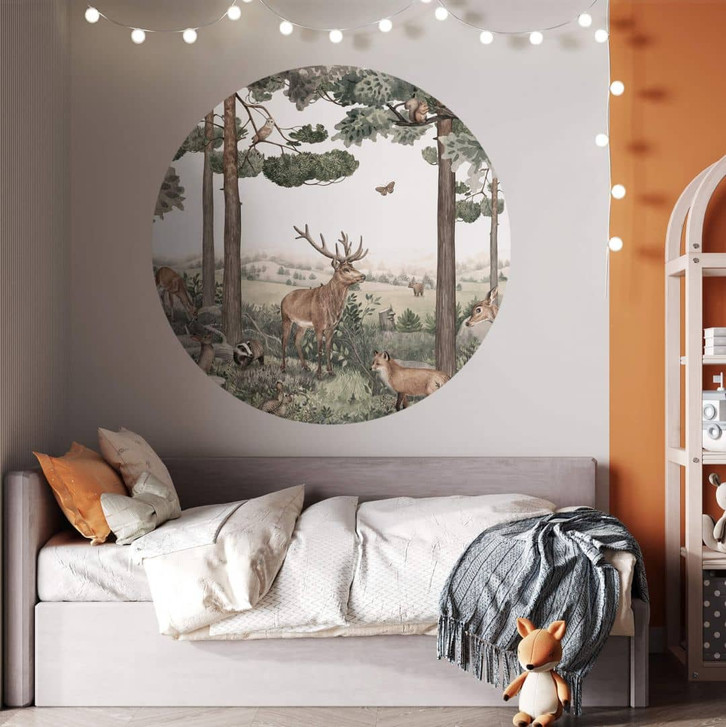 Wandtattoo Kikki Belle - Heimische Tiere im Wald - Rund - WA383736