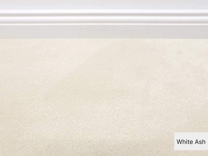 Cabernet Velours Teppichboden Meterware in White Ash - TS503694