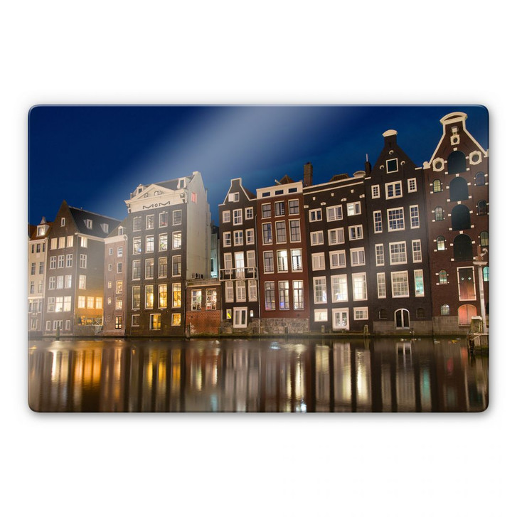 Glasbild Amsterdam am Kanal - WA120530