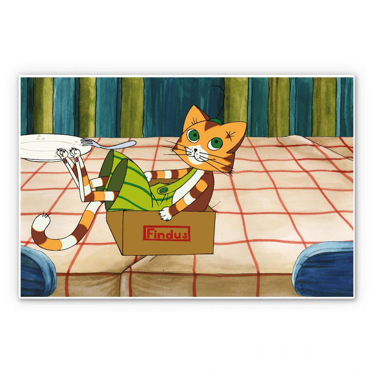 Hartschaumbild Pettersson und Findus - Findus und seine Kiste - WA130626