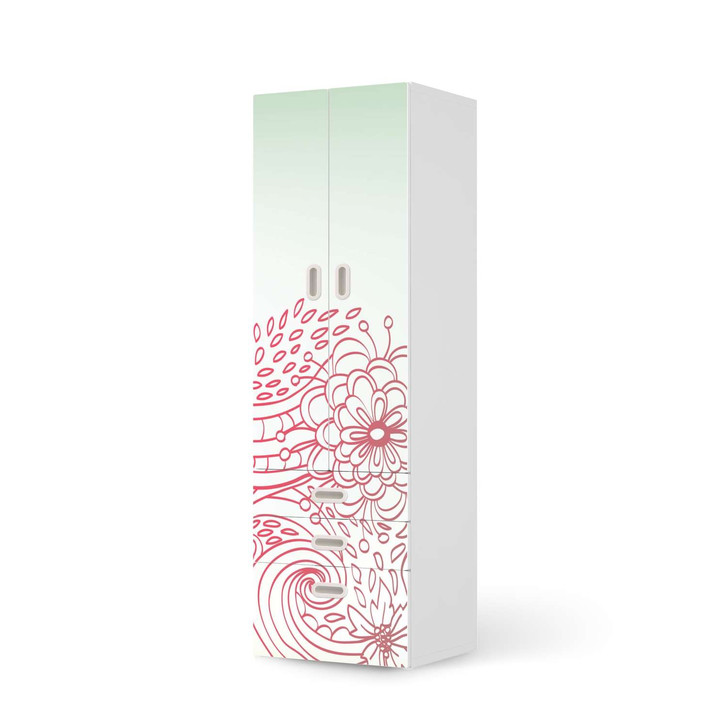 Klebefolie IKEA Stuva / Fritids - 3 Schubladen und 2 grosse Türen - Floral Doodle - CR111893