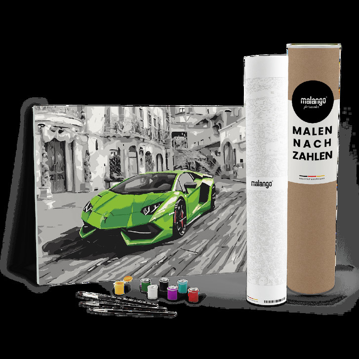 Malen nach Zahlen Leinwandbild - Sportwagen in Rom - WA447530