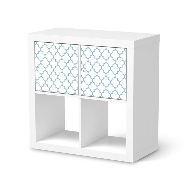 Möbel Klebefolie IKEA Expedit Regal 2 Türen (quer) - Retro Pattern - Blau - CR113477