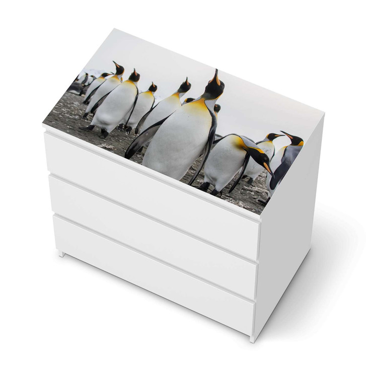 Möbelfolie IKEA Malm Kommode 3 Schubladen oben - Penguin Family - CR116411
