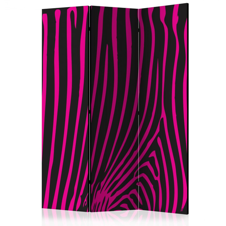 Paravent, Raumteiler freistehend, Trennwand - Zebramuster (violett) - WA453020