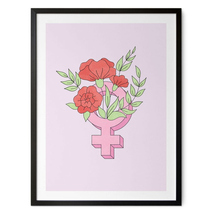 Poster Venuszeichen mit Blumen - WA499085