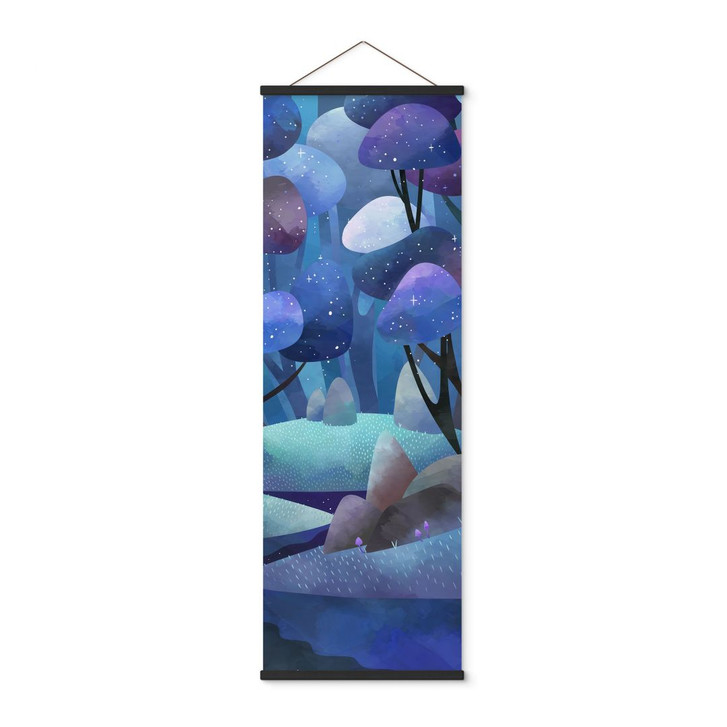 Stoffbild Zauberwald in Mitternachtsblau - DigitalArtsi - Panorama - WA487765