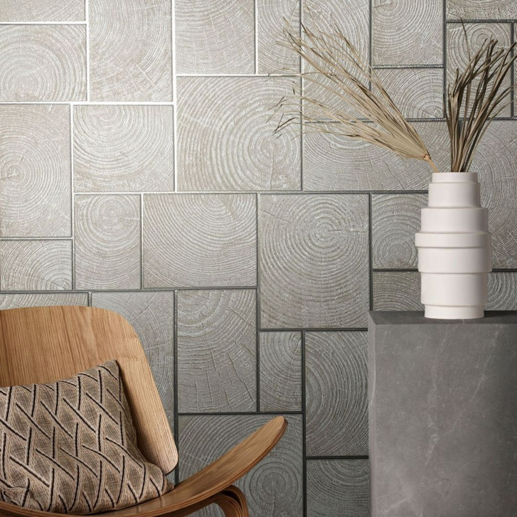 Vliestapete in Holz und Kacheloptik beige Grafisch - WA508824