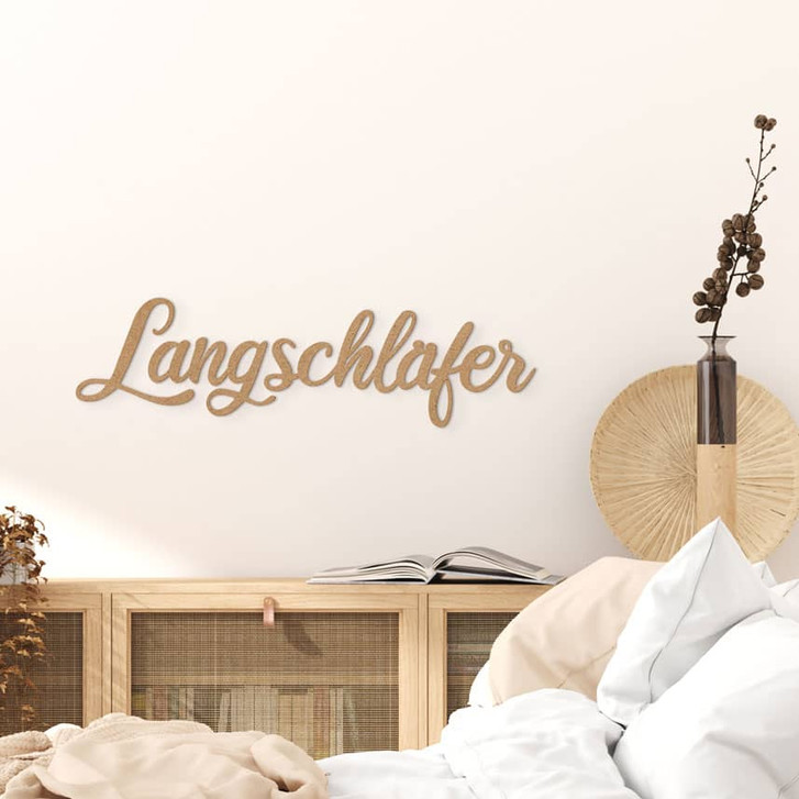 3D Schriftzug Beautiful - Wanddeko aus MDF Natur - WA483205
