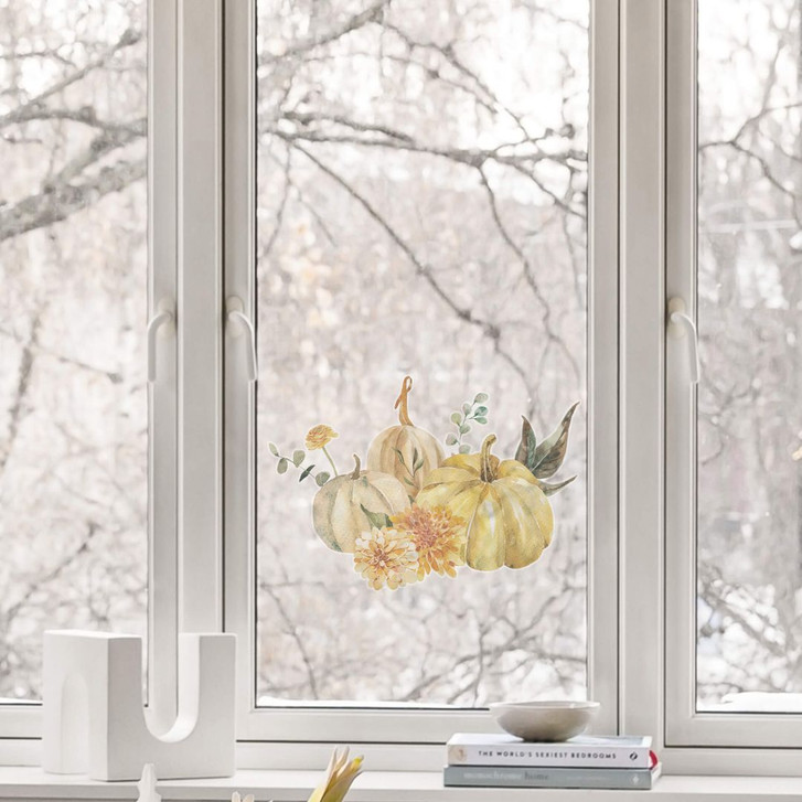 Fensterbild Kürbistrio im Herbstgarten - WA423799