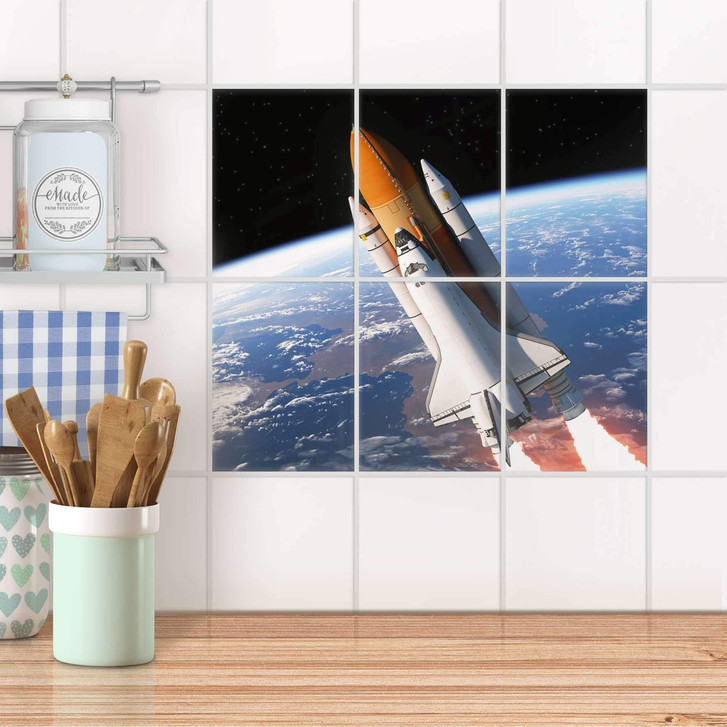 Fliesenaufkleber hoch - Space Traveller - 6er Set - CR100694