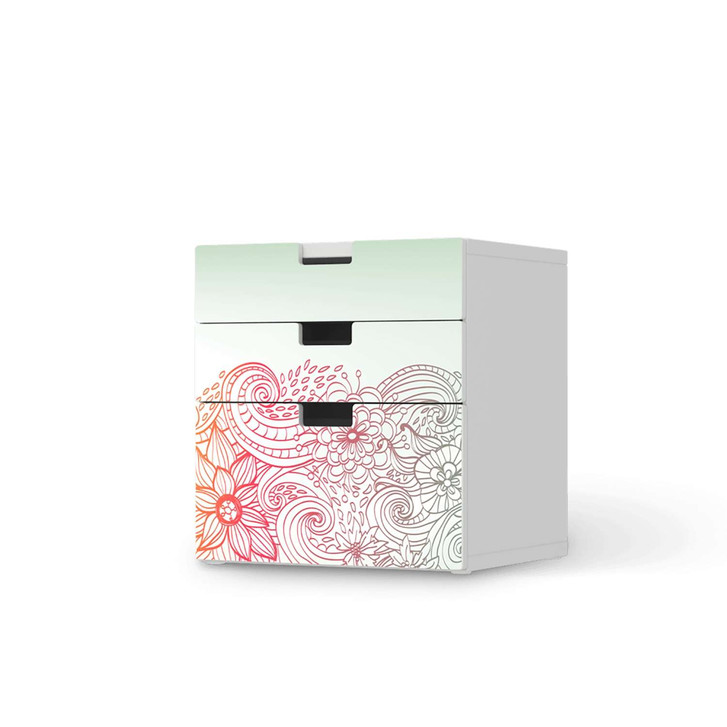 Folie IKEA Stuva / Malad Kommode - 3 Schubladen - Floral Doodle - CR106008