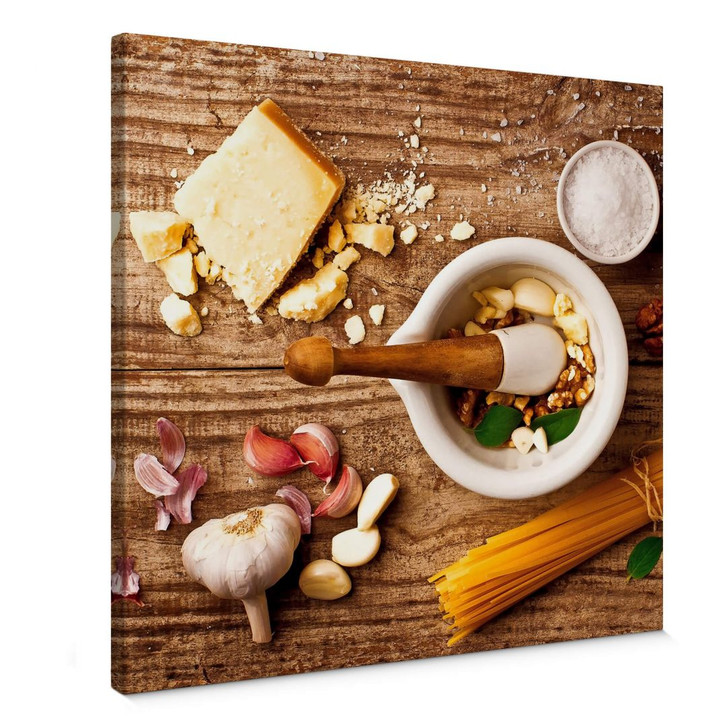 Leinwandbild Laercio - Pesto Rezept - quadratisch - WA368138