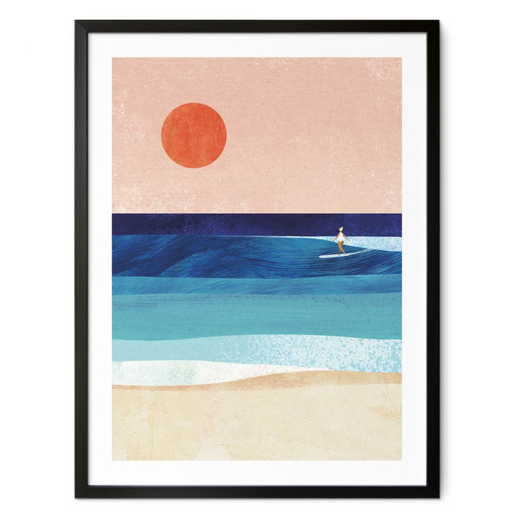 Poster Surfer Mädchen beim Sonnenuntergang - Rivers - WA428154