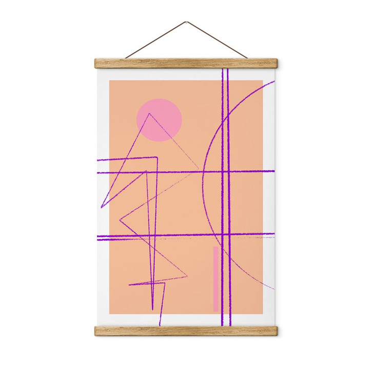 Stoffbild Abstrakte Linien auf orangem Hintergrund - Treechild - WA411746