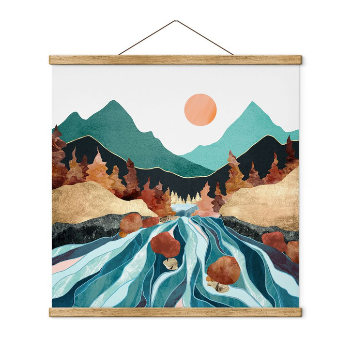 Stoffbild Berg Land Fluss - SpaceFrog Designs - WA429435