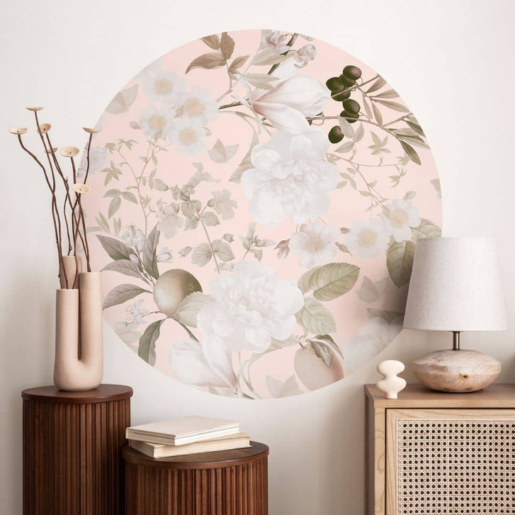 Wandtattoo Boho-Illustration mit Blumen und Früchten - UN Designs - Rund - WA429901