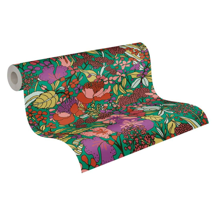 Architects Paper Vliestapete Floral Impression Blumentapete floral bunt, grün, rot, lila, gelb - WA314187