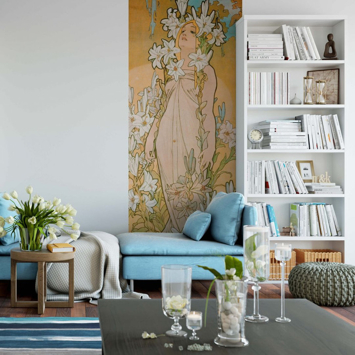 Fototapete Mucha - Die Lilie - 96x260cm - WA226999