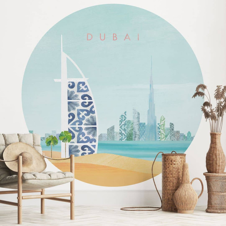 Fototapete Strand von Dubai - Burj Al Arab - Rivers - Rund - Selbstklebend/Vlies - WA471469