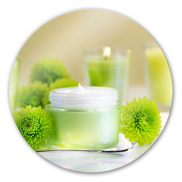 Glasbild Candle lemon - rund - WA121716