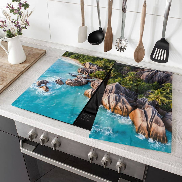 Herdabdeckplatte Tropische Felsenküste der Seychellen - Colombo - WA472230