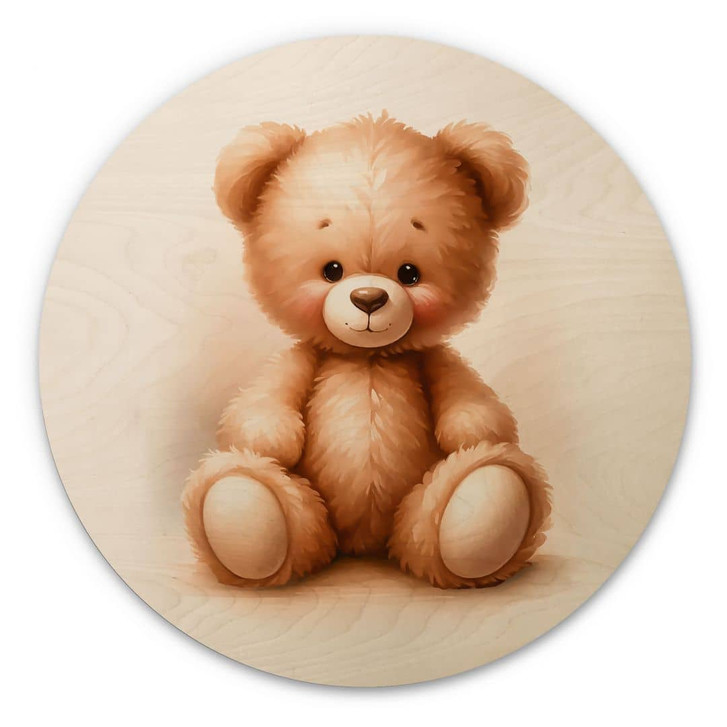 Holzbild Kleiner Teddybär - Magnusson - Rund - WA400747