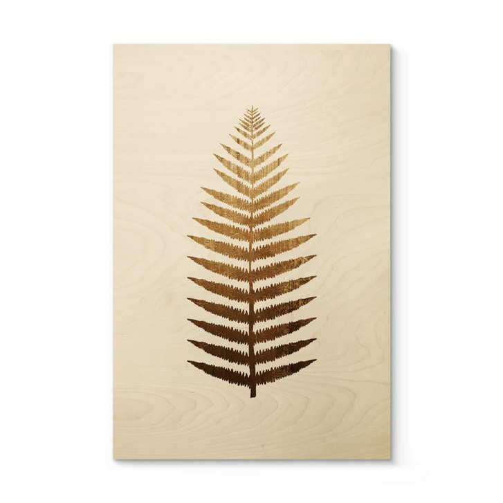 Holzposter Kubistika - Goldener Farn - WA306488