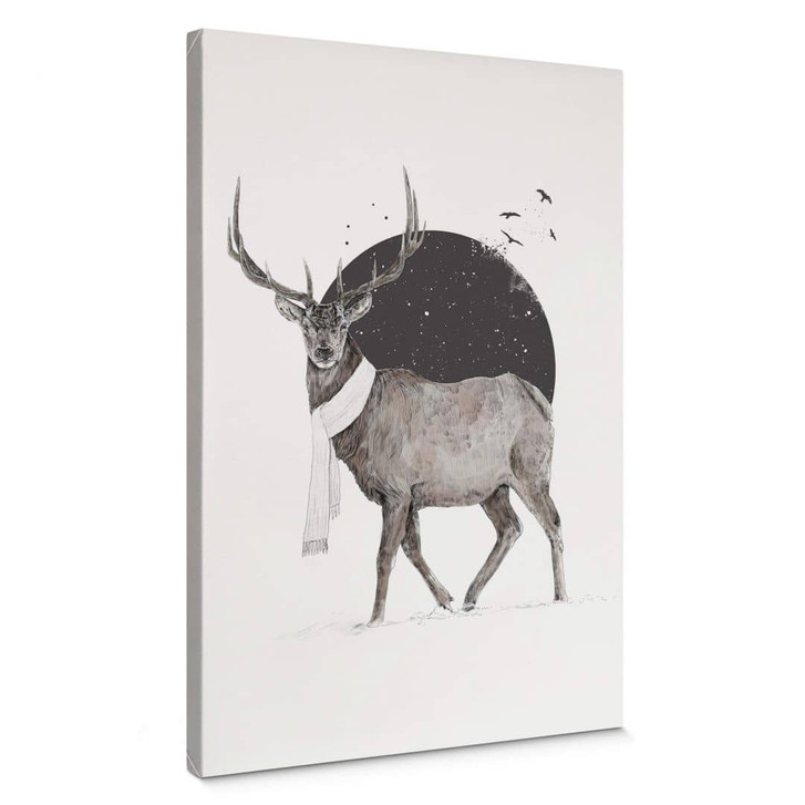 Leinwandbild Solti - Hirsch im Winter - WA322240
