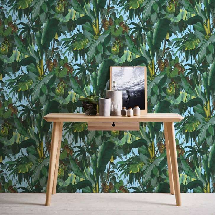 Selbstklebende Tapete & Möbelfolie - Dschungel - Palmen - grün - Rolle 840x53 cm - WA418315