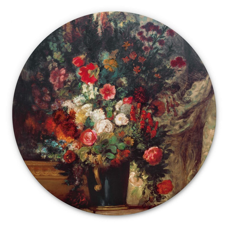Alu-Dibond Delacroix - Vase mit Blumen auf einer Konsole - Rund - WA299113