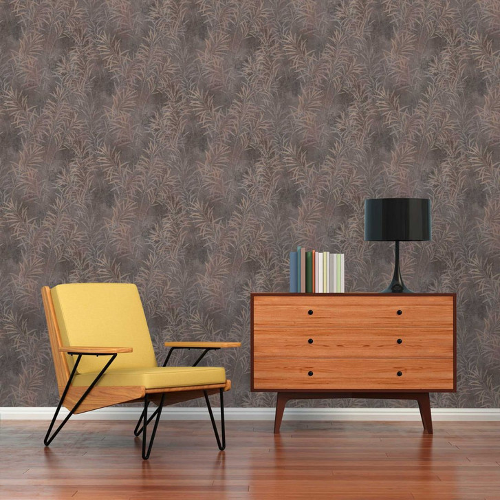 Florale Tapete Grau Beige - Natur-Tapete im Landhaus-Stil - Vliestapete Schlafzimmer Flur - WA506470
