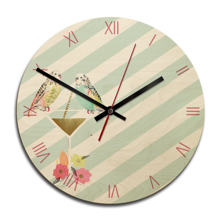 Holz-Wanduhr - Party Birds - WA233542