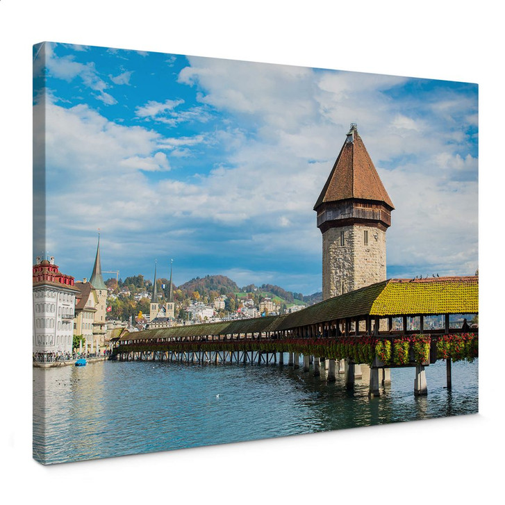 Leinwandbild Holzbrücke in Luzern - WA365192