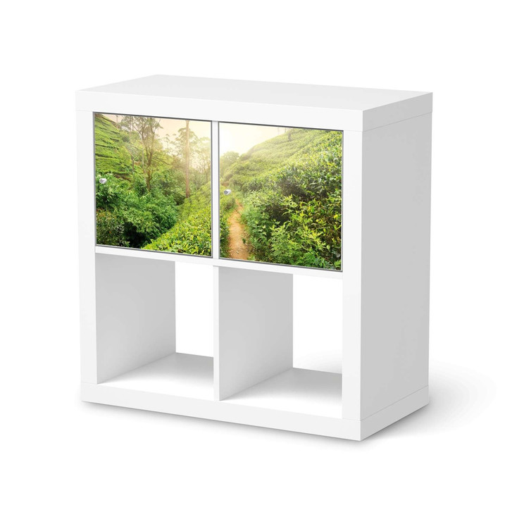 Möbelfolie IKEA Kallax Regal 2 Türen (quer) - Green Tea Fields - CR115475