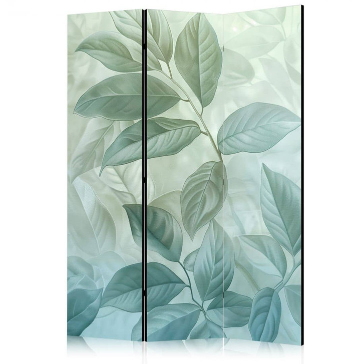Paravent, Raumteiler freistehend, Trennwand - Large Leaves in Green-Mint Shades - Botanical Motif - WA441723