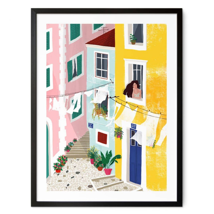 Poster Sommerliche Häuser Illustration - Tomljanovic - WA406209