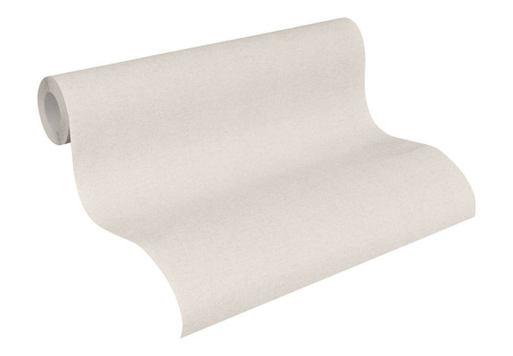 Strukturtapete in Textiloptik Weiss Creme – Einfarbige Vliestapete dezent modern - WA505784