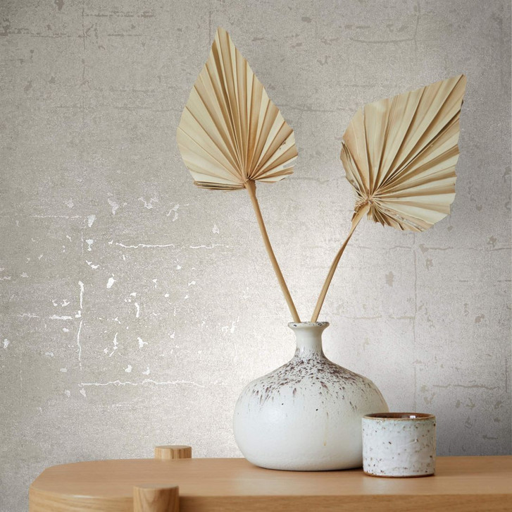 Vliestapete mit glänzender Betonoptik grau Struktur - WA446117