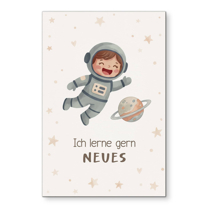 Alu-Dibond Wandbild mit Astronautin - Kraftsatz 