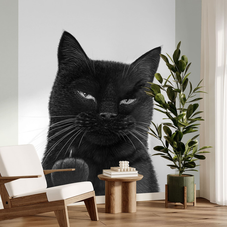 Fototapete Freche schwarze Katze - Korenkova - WA514428